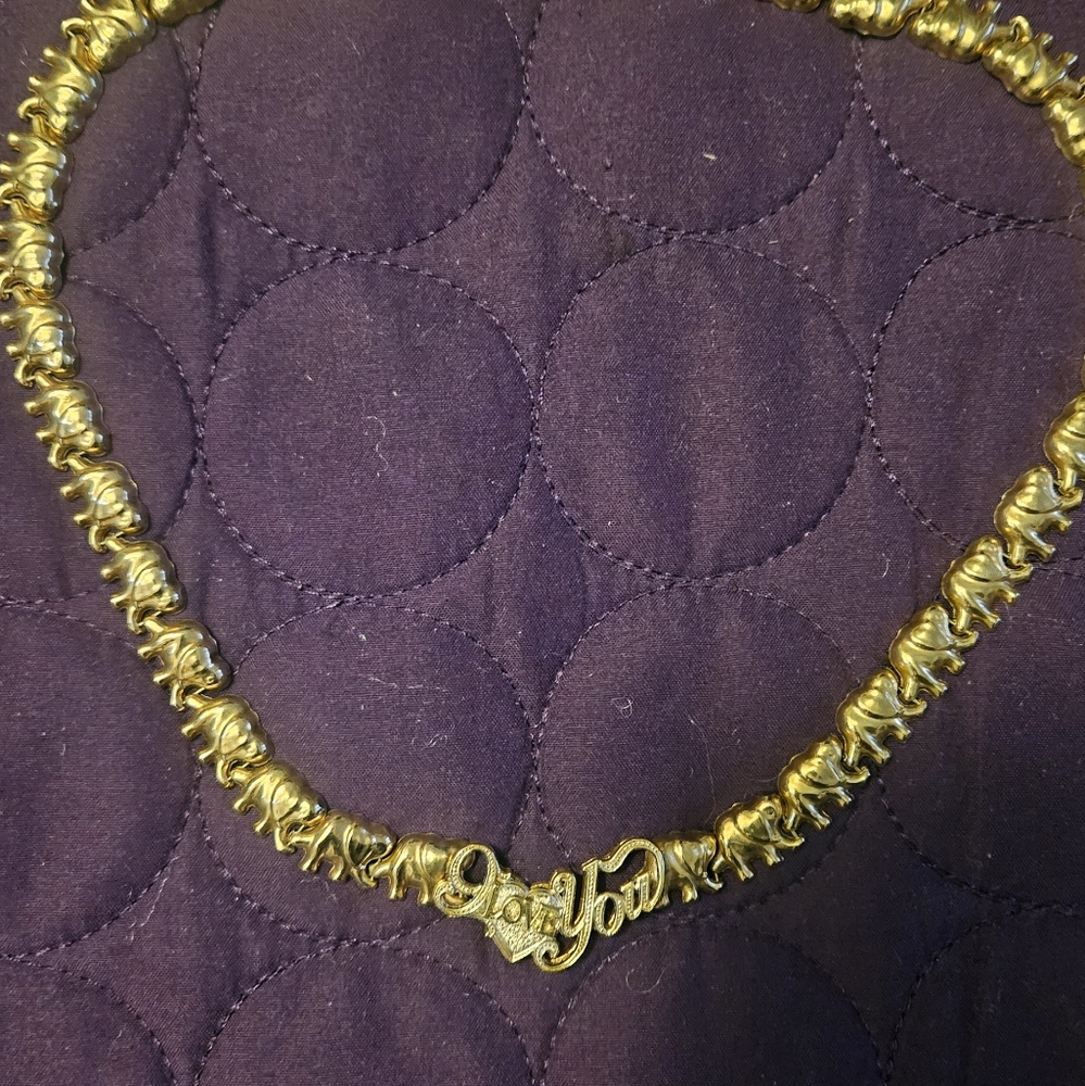 Gold Elephant Necklace